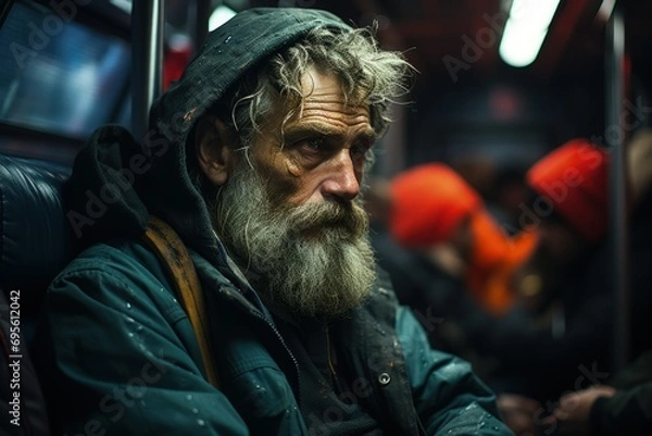 Obraz Pensive Man on Subway