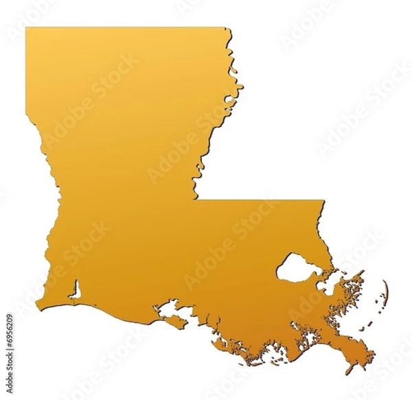 Obraz Louisiana (USA) map filled with orange gradient