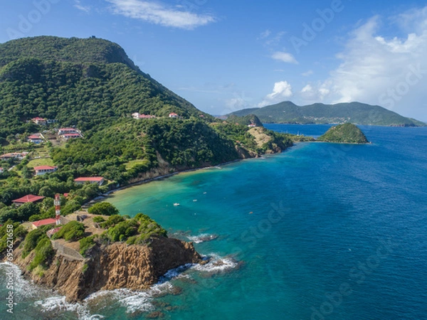 Fototapeta Guadeloupe - Les Saintes - Terre-de-Haut is the largest of the eight small islands that make up Les Saintes and feels like a slice of southern France transported to the Caribbean
