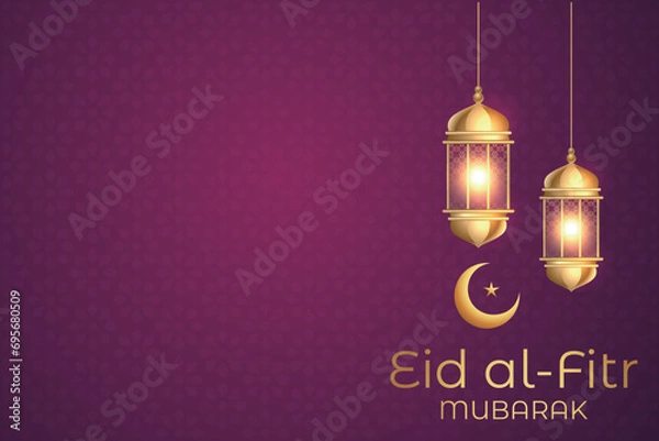 Obraz Ramadhan Eid Mubarak background greeting card