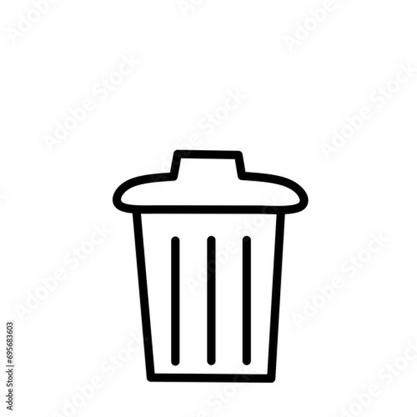 Fototapeta Trash Can Line Icon 