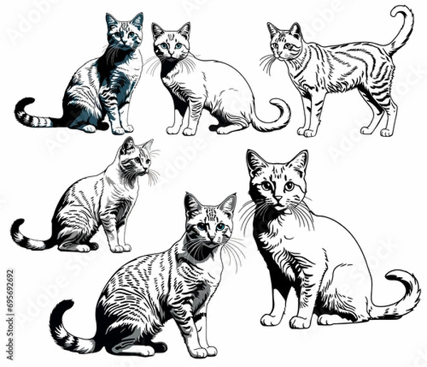 Fototapeta cat, on a white background. Vector graphics.