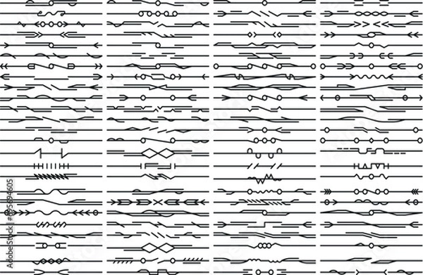 Obraz Decorative dividers line minimal flat vector element set.