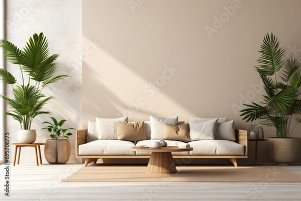 Fototapeta a living room with a couch