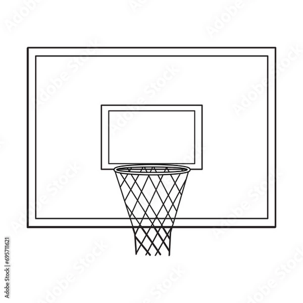Obraz basketball ring line vector illustration
