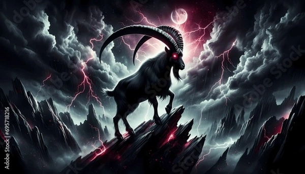 Obraz Capricorn Zodiac Sign Dark Fantasy