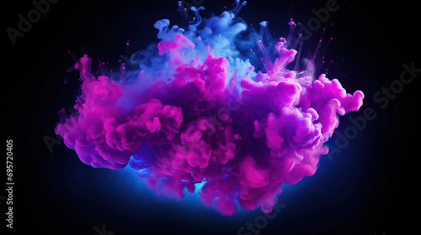 Fototapeta pink cloud on dark background. Generative Ai