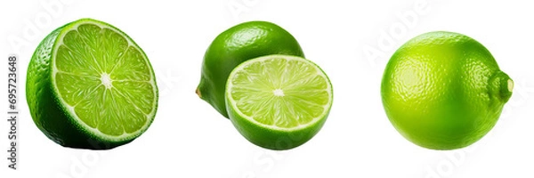 Fototapeta Refreshing Lime Fruit Isolated on Transparent Background