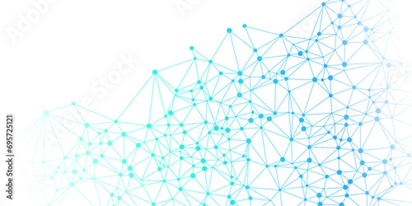 Fototapeta abstract colorful colorful lines with connected dots in white background