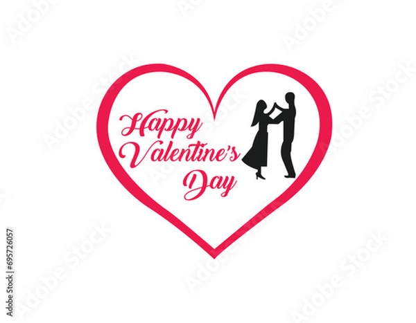 Obraz valentine day greeting card with couple vectore illustration 