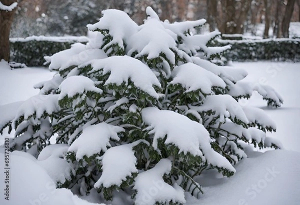 Fototapeta snow covered pine trees