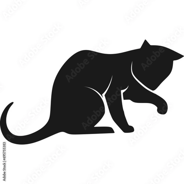 Obraz Flat Cat Silhouette
