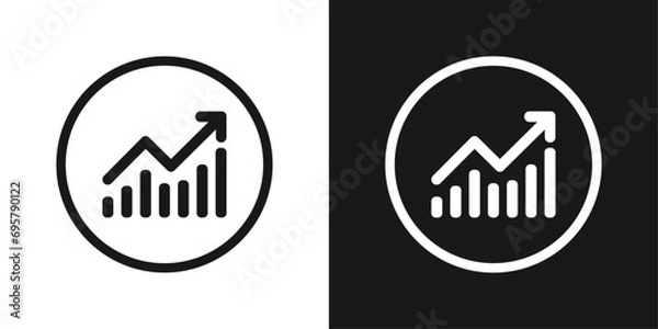 Obraz Business graph analytics chart symbol web icon vector design