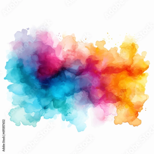 Fototapeta watercolor, paint, color, art, texture, colorful, grunge, ink, design, water, illustration, splash, artistic, brush, painting, paper, pattern, stain, vector, yellow, watercolour, drawing, rainbow, wal
