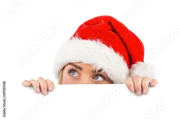 Obraz Festive blonde showing large poster