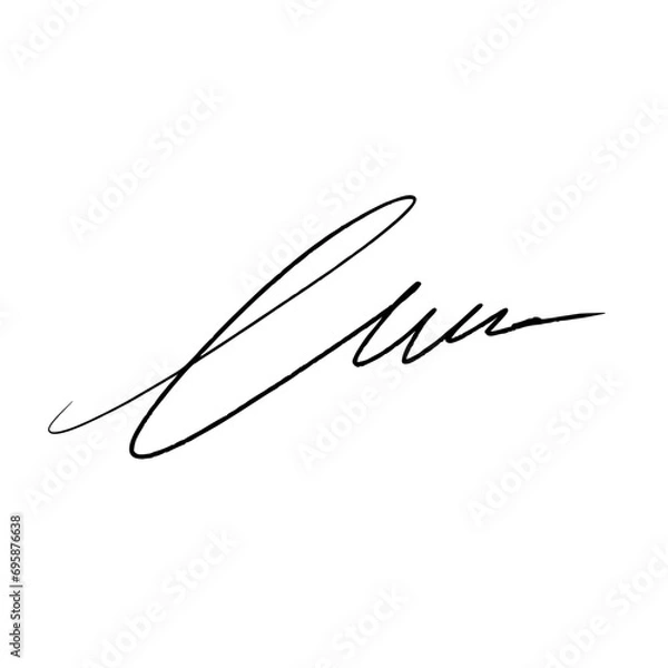 Fototapeta Abstract signature idea starting letter L. Vector with black writing and transparent background.