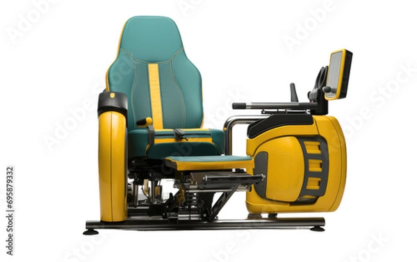 Fototapeta Green and Yellow Leggings Machine Tool Gym Body Care Sport Game on a White or Clear Surface PNG Transparent Background