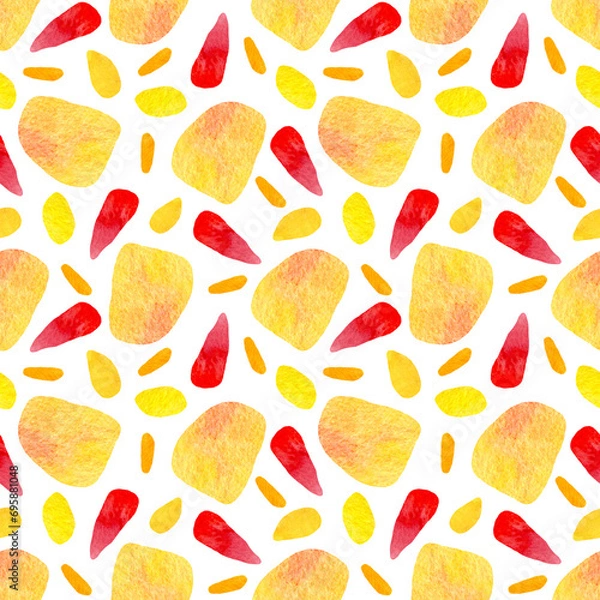 Fototapeta seamless pattern with abstract multicolored watercolor spots