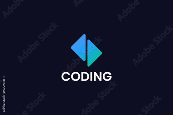Fototapeta coding logo vector icon illustration