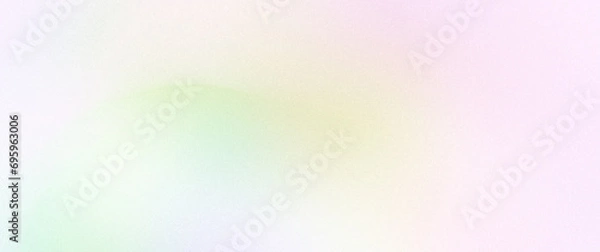 Fototapeta Abstract noisy gradient background of multicolored pastel yellow pink green white colors. Color palette, colorful pattern with a soft noise effect. Holographic blurred grainy gradient banner texture