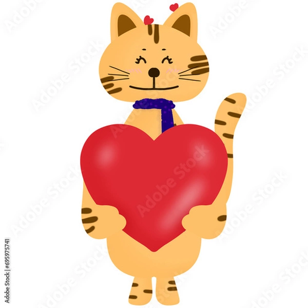 Obraz cat and heart
