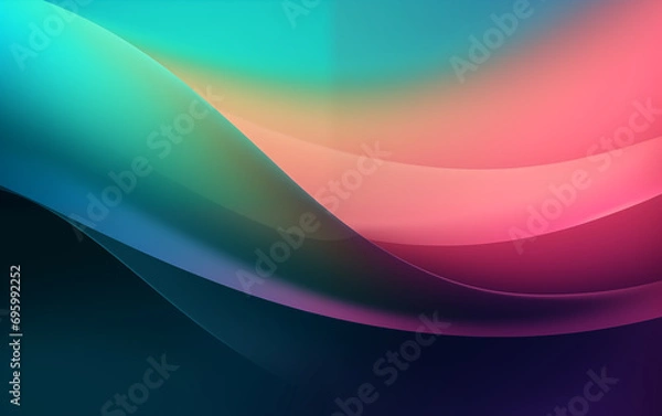 Fototapeta Soft Gradient Waves - Abstract Background - 16:10 Aspect Ratio