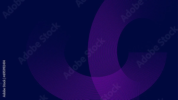 Fototapeta  Dark blue abstract background with glowing geometric lines. Modern shiny blue lines pattern. Futuristic technology concept abstract wave dark background. vector illustration