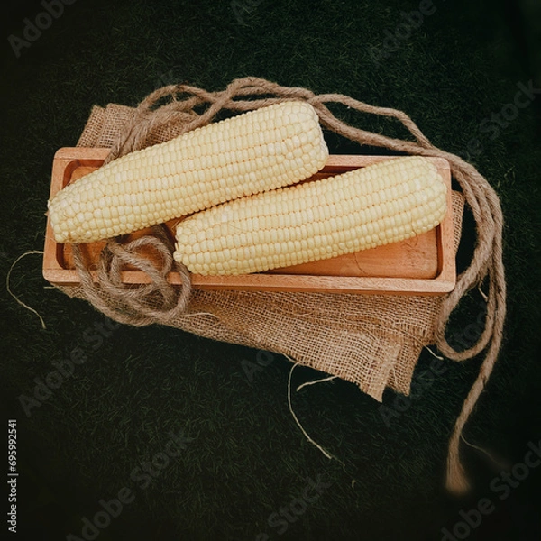 Obraz corn on the rustic wooden 