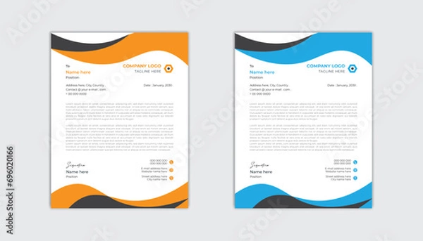 Fototapeta Creative clean modern business letterhead design template