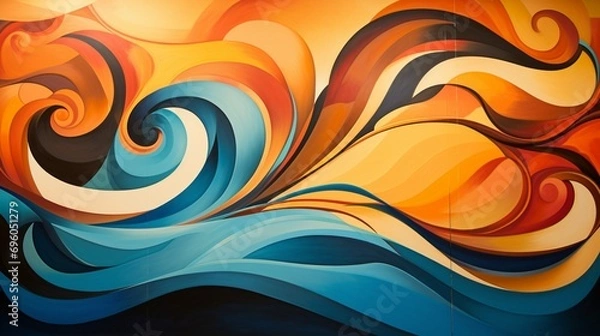 Fototapeta Abstract mural symbolizing unity and resilience in the face of adversity