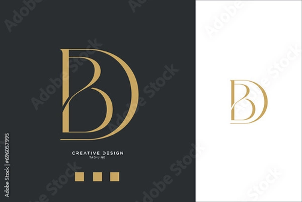 Obraz Alphabet Letters DB or BD Logo Monogram