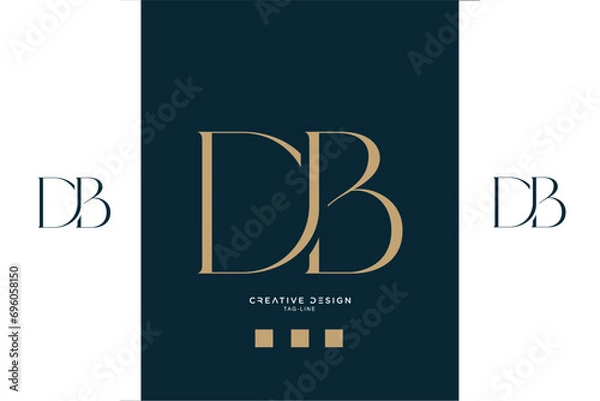 Obraz Alphabet Letters DB or BD Logo Monogram