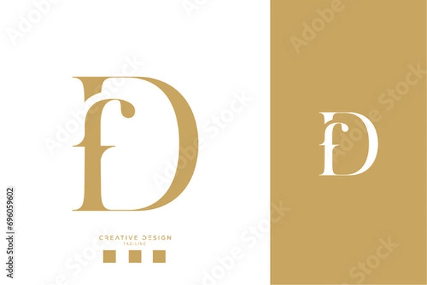 Obraz DF or FD Alphabet Letters Logo Monogram
