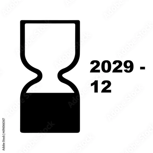 Fototapeta Cosmetics products Best Before End Of Date BBE symbol. Black hourglass icon.