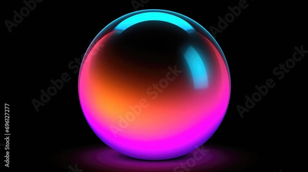 Obraz Gradient Neon Sphere Wallpaper