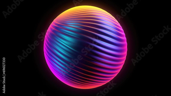Obraz Gradient Neon Sphere Wallpaper