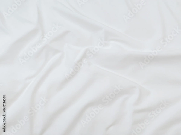 Fototapeta white crumpled fabric background texture
