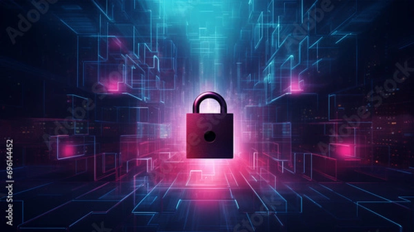 Fototapeta cybersecurity protection, digital identity on the internet