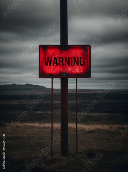 Fototapeta red warning sign 