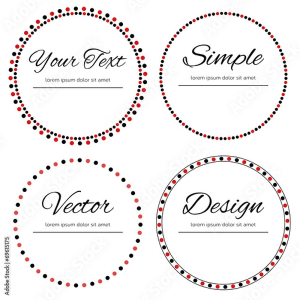 Fototapeta Four dotted circles for your text - vector design