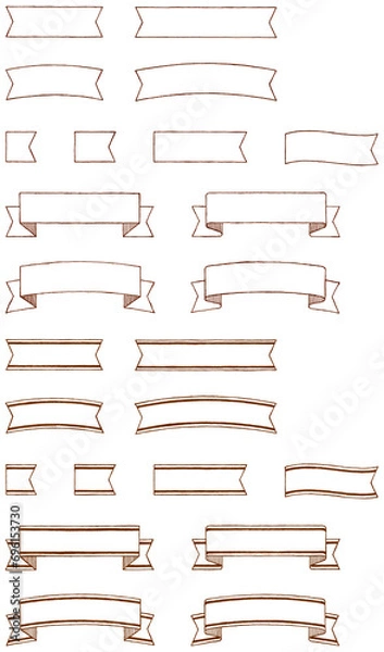 Fototapeta ボールペンで描いたリボンの形のフレーム