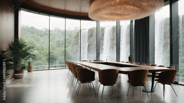 Obraz Conference room with waterfall views