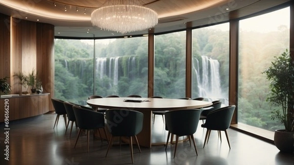 Obraz Conference room with waterfall views