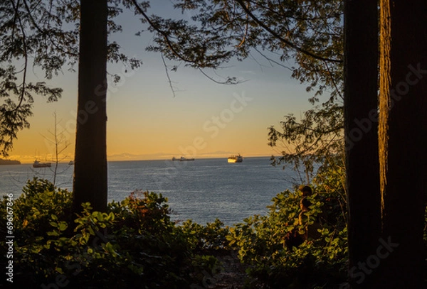 Obraz sunset over the lake