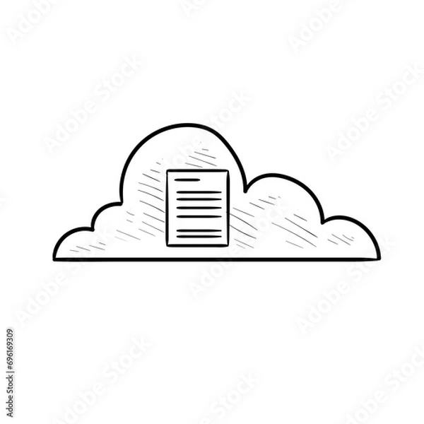 Fototapeta file cloud handdrawn illustration