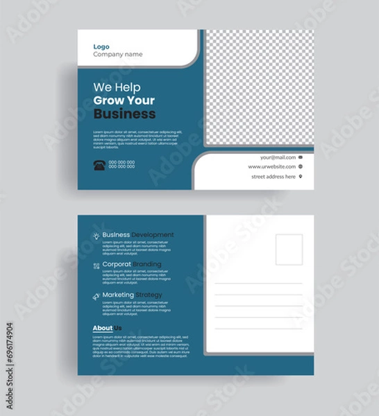 Fototapeta modern corporate postcard design template