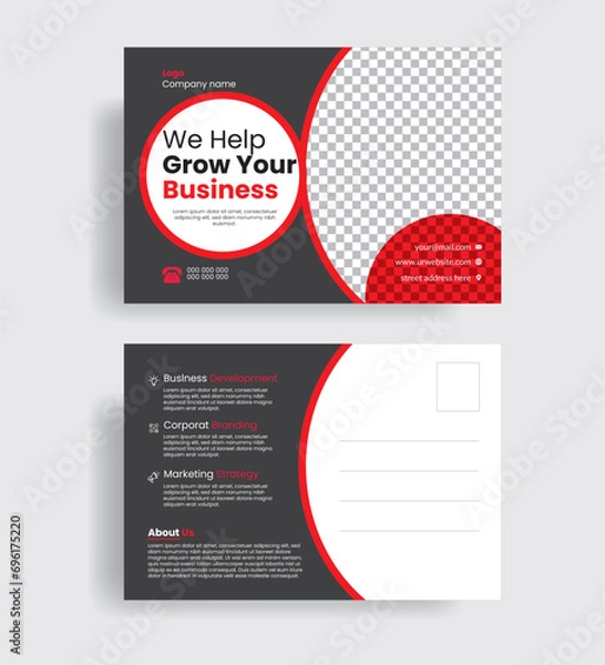 Fototapeta Creative modern corporate post card design template