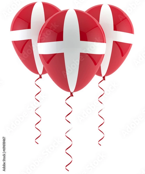 Obraz Danish flag balloon