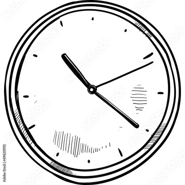 Obraz wall clock handdrawn illustration