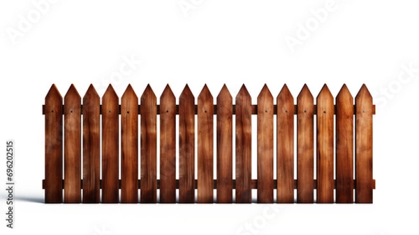 Obraz Brown wooden fence illustration Used to decorate the house and garden isolated on white transparent background, PNG File